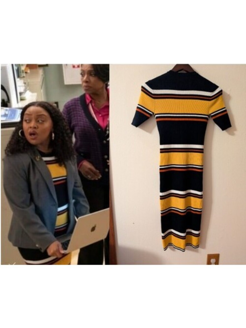 Abbot elementary Sweater Dress Size Small Worn by Janine in S3E04